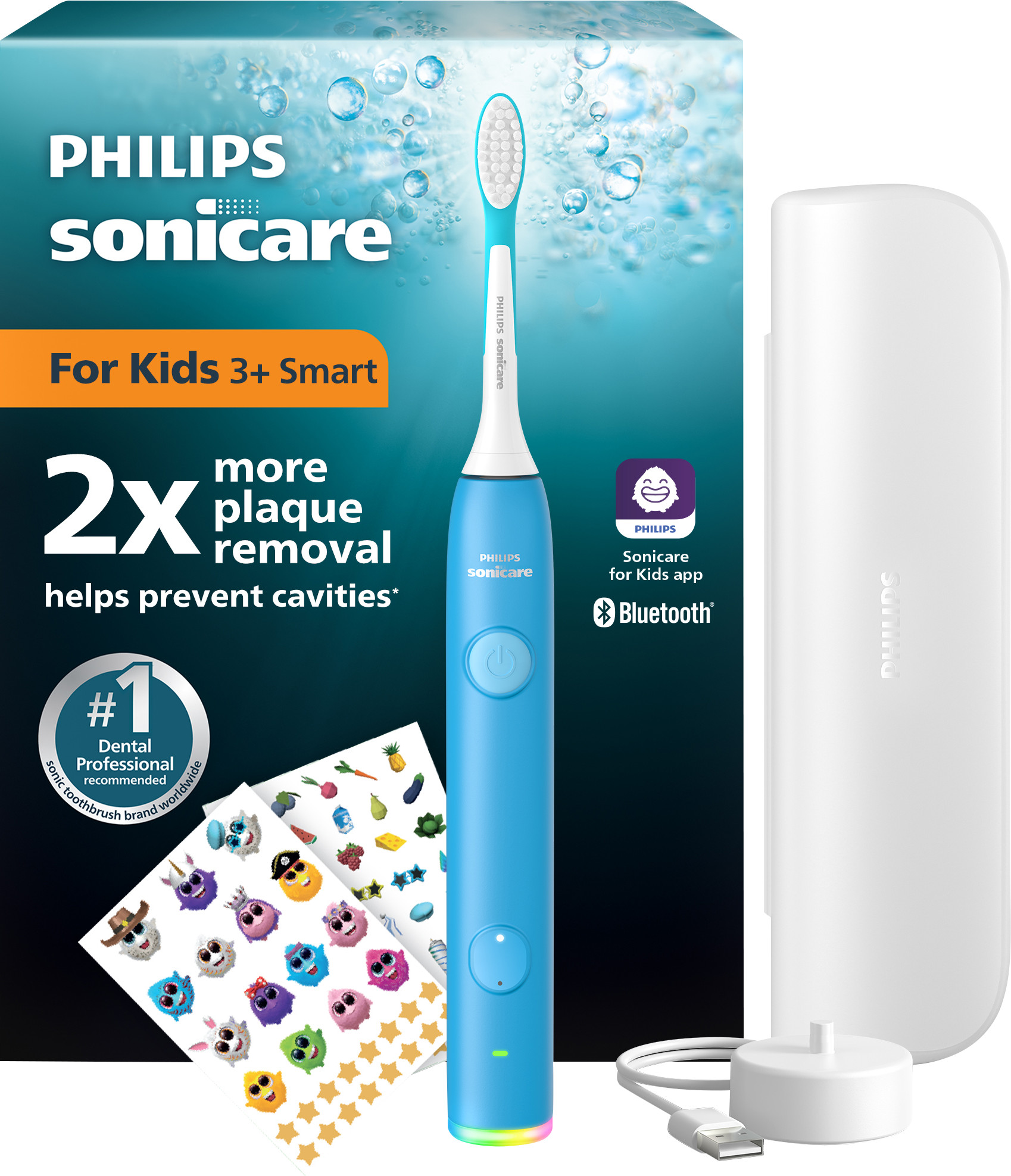 Philips Sonicare For Kids 3+ Smart HX6600/42 Blauw Philips Sonicare For Kids 3+ Smart HX6600/42 Blauw